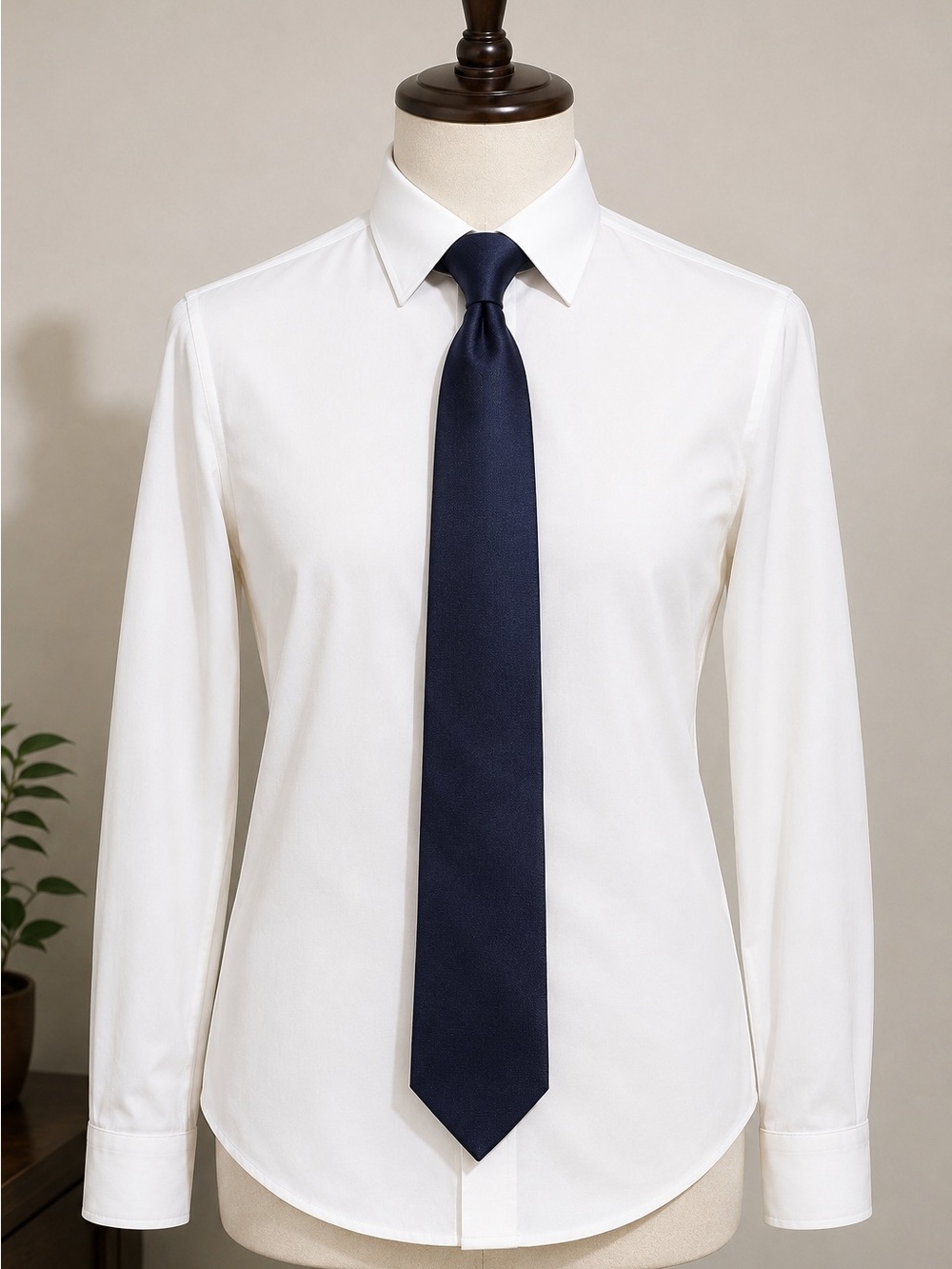 bill blass Navy Solid Silk Tie